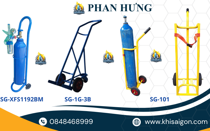 Tổng Hợp Các Mẫu Xe Đẩy Bình Khí Oxy, Argon, Nitơ, CO2, Gió Đá Giá Tốt Nhất (3)
