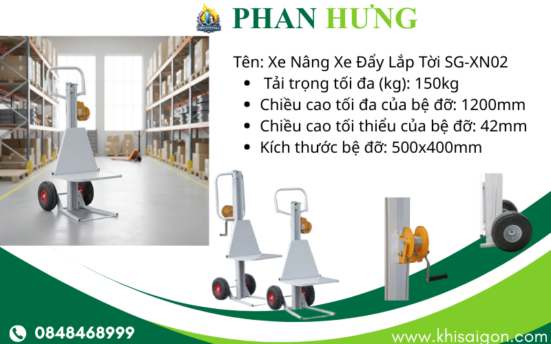 Xe Nâng Có Lắp Tời Tay Tải Trọng 150kg (1)