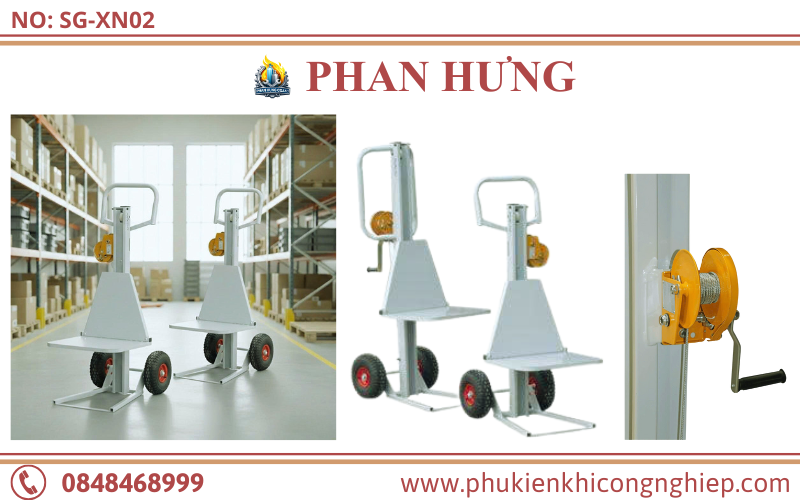 Xe Đẩy Nâng Hàng Nhỏ Gọn Tời Tay 100kg-300kg (6)