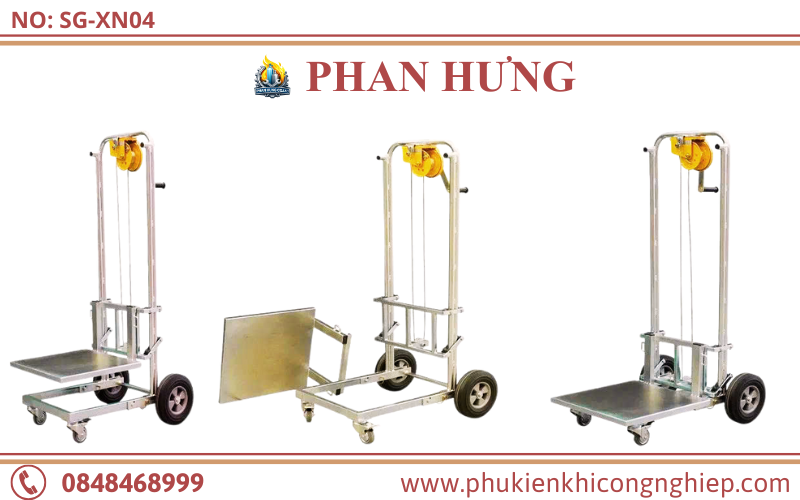 Xe Đẩy Nâng Hàng Nhỏ Gọn Tời Tay 100kg-300kg (7)